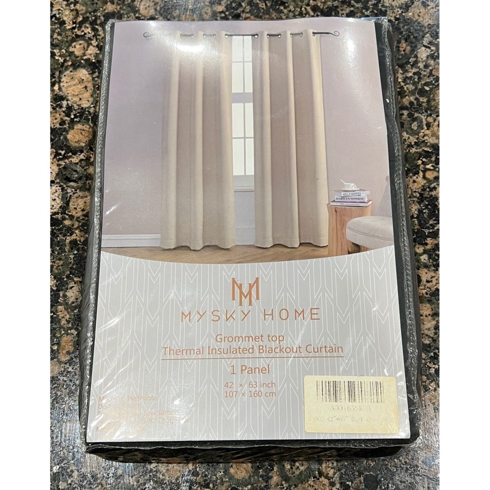 Elegant Grey Blackout Curtains - Thermal Insulated Rod Pocket Drapes, 42x63"